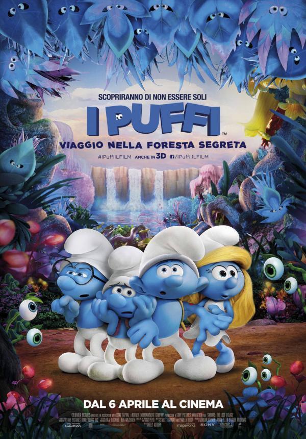 Casa dei puffi con grande puffo e gargamella